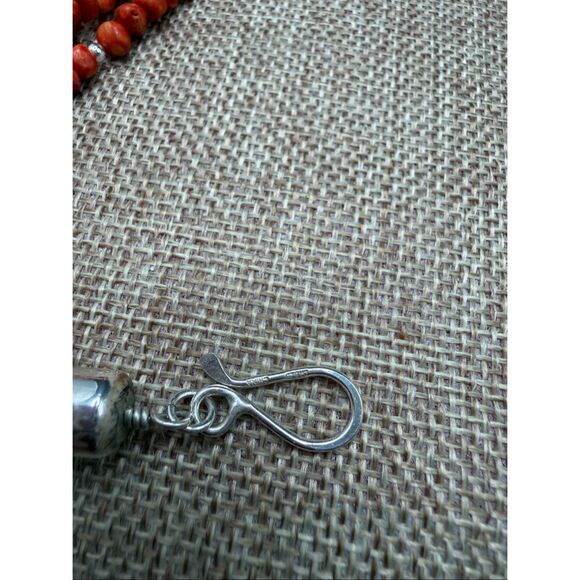 Jay King Desert Rose Trading 925 Sterling Spiny Oyster & Coral Necklace - Picture 9 of 10